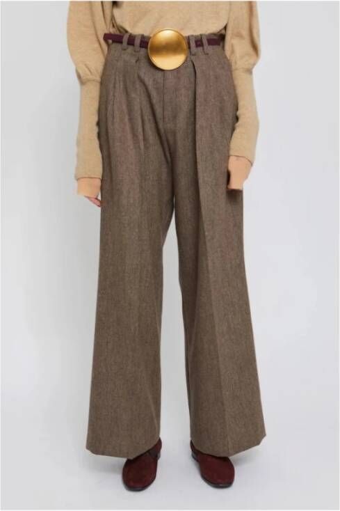 Laurence Bras Twister Broek met Hoge Taille Bruin Dames
