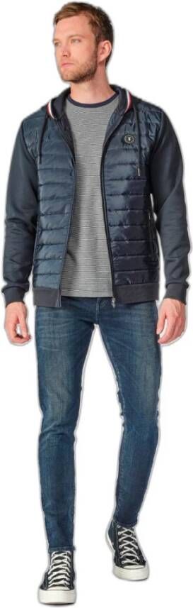 Le Temps Des Cerises Bi-materiaal jas Thol Blauw Heren