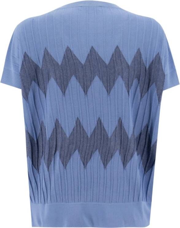 Le Tricot Perugia Round-neck Knitwear Blauw Dames