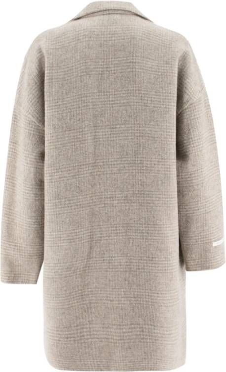 Le Tricot Perugia Single-Breasted Coats Beige Dames