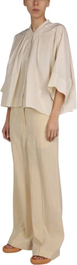 Lemaire Wide Trousers Beige Dames
