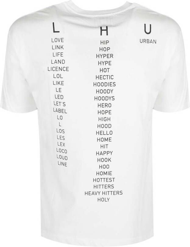Les Hommes T-shirt typografie Wit Heren