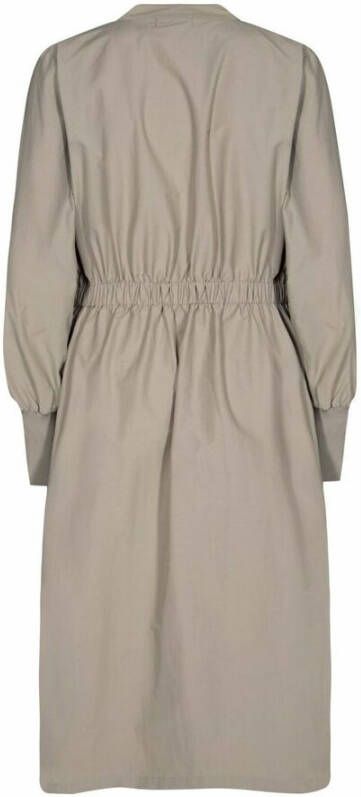 Levete Room Verfijnde V-Hals Midi Jurk Beige Dames
