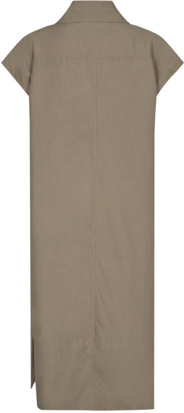 Levete Room Marilyn 8 Jas Lange Trench-stijl met bruine bloemenknopen Groen Dames