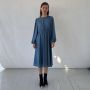 Levete Room Midi Jurken Blauw Dames - Thumbnail 2
