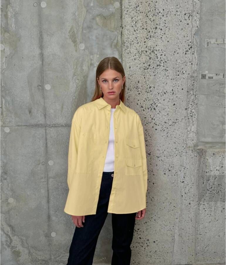 Levete Room Isla Solid 61 Shirt Upgrade Jouw Garderobe Geel Dames