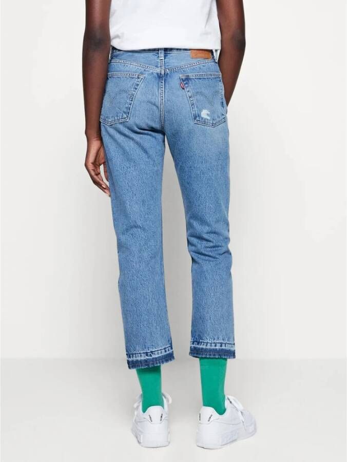 Levi's Cropped Jeans Blauw Dames