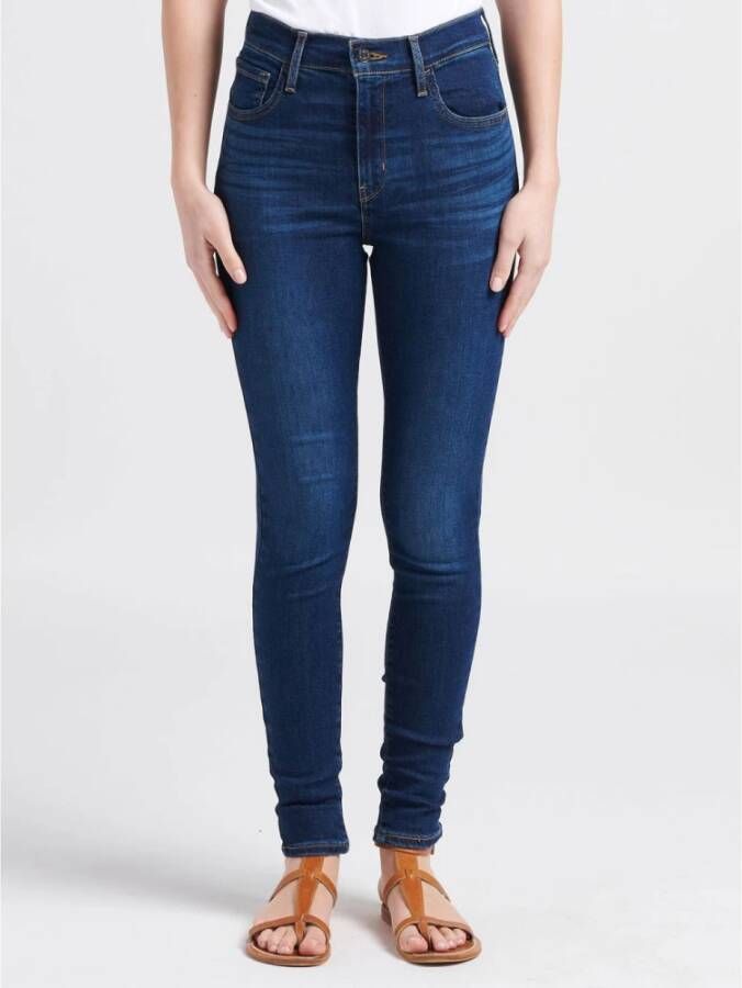 Levi's High-Waisted Super Skinny Jeans Blauw Dames