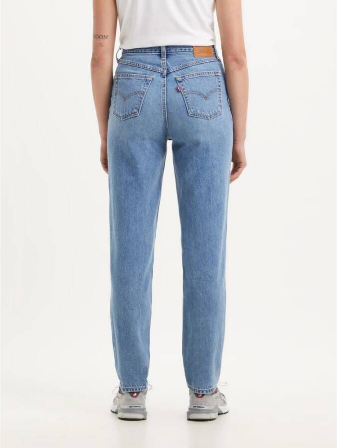 Levi's Hoog getailleerde relaxte jeans met taps toelopende pijpen Blauw Dames