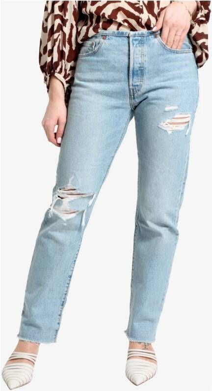 Levi's Straight Jeans Blauw Dames