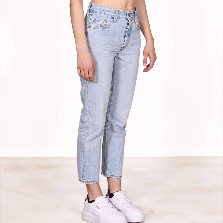 Levi's Straight Jeans Blauw Dames