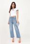Levi's Ribcage cropped high waist straight fit jeans light indigo - Thumbnail 6