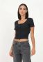 Levi's Zwart Katoenen T-Shirt met Knoopsluiting Black Dames - Thumbnail 7