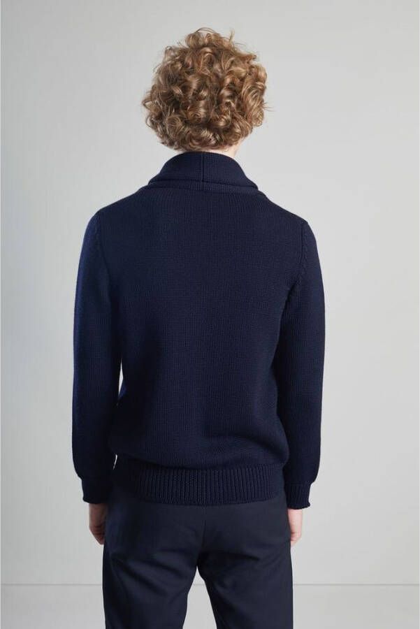 L'Exception Paris Merino sjaal kraag vest Blauw Heren