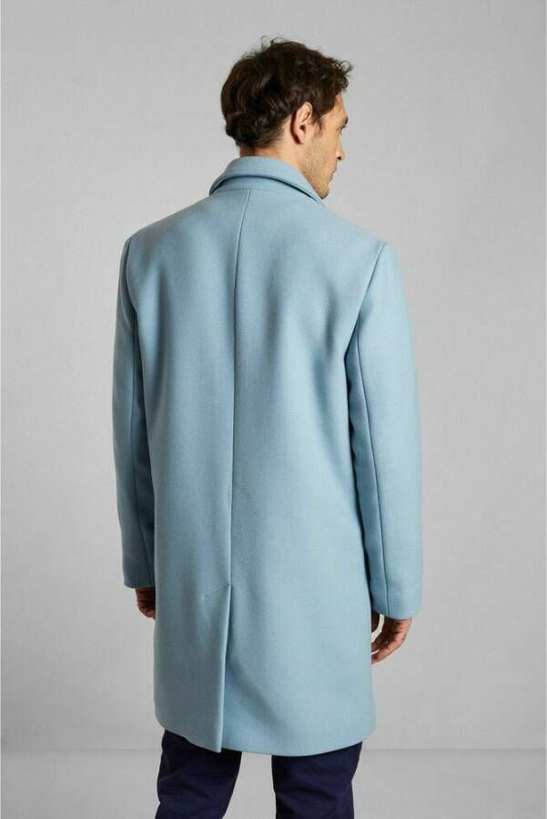 L'Exception Paris Rechte Mac in nieuwe wol gemaakt in Frankrijk Blauw Heren