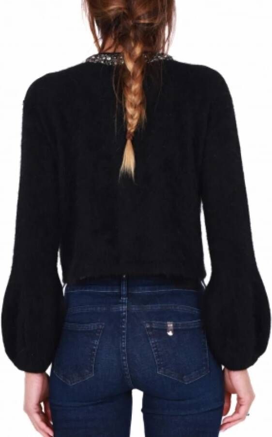 Liu Jo Angora Wol Vest met Strass Applicatie Black Dames