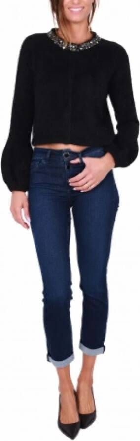 Liu Jo Angora Wol Vest met Strass Applicatie Black Dames