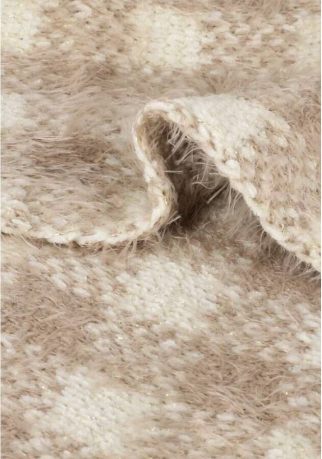 Liu Jo Beige Gebreide Geruite Jacquard Sjaal Beige Dames