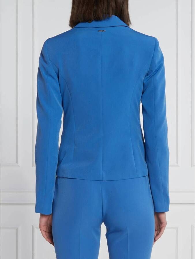 Liu Jo Stijlvolle Twill Jas Blauw Dames