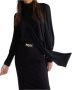 Liu Jo Elegante zwarte blouse met pofmouwen en hoge kraag Black Dames - Thumbnail 2