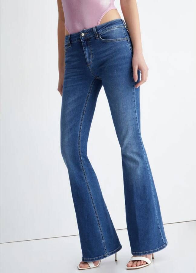 Liu Jo Flatterende Boot-Cut Jeans Blauw Dames