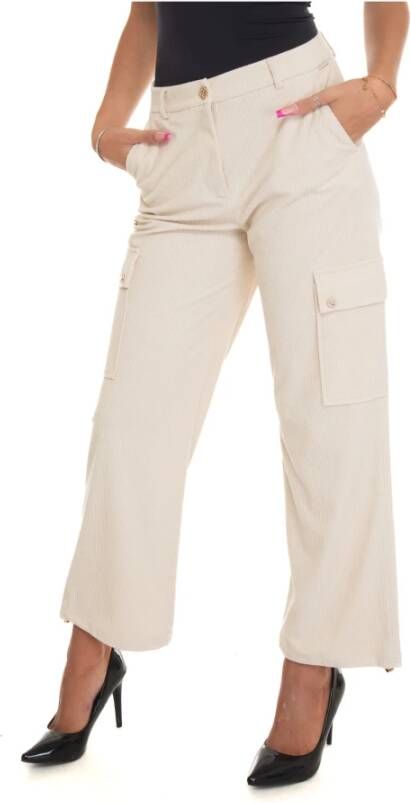 Liu Jo Cargo broek met hoge taille Beige Dames