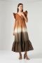 Liu Jo Lange katoenen jurk met gekruiste halslijn en ruches Multicolor Dames - Thumbnail 2