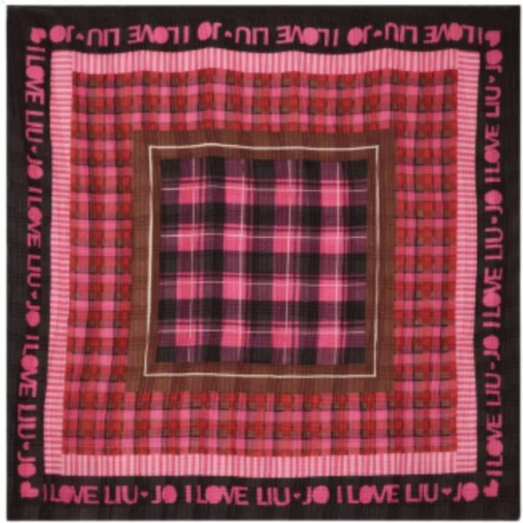Liu Jo Fuxia Geruite Sjaal Origineel Product Roze Dames