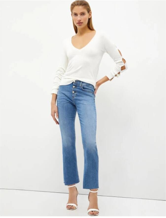 Liu Jo Hoge Taille Princess Crop Flare Jeans Blue Dames