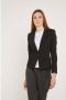 Liu Jo Slanke Milano Zwarte Blazer met Klassieke Revers Black Dames - Thumbnail 2