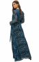 Liu Jo Elegante Maxi Wrap Jurk Blue Dames - Thumbnail 2