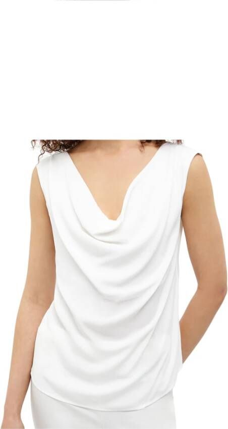Liu Jo Elegante witte gedrapeerde mouwloze top Wit Dames