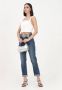 Liu Jo Hoge Taille Rechte Pijp Jeans met Afneembare Riem Blue Dames - Thumbnail 4