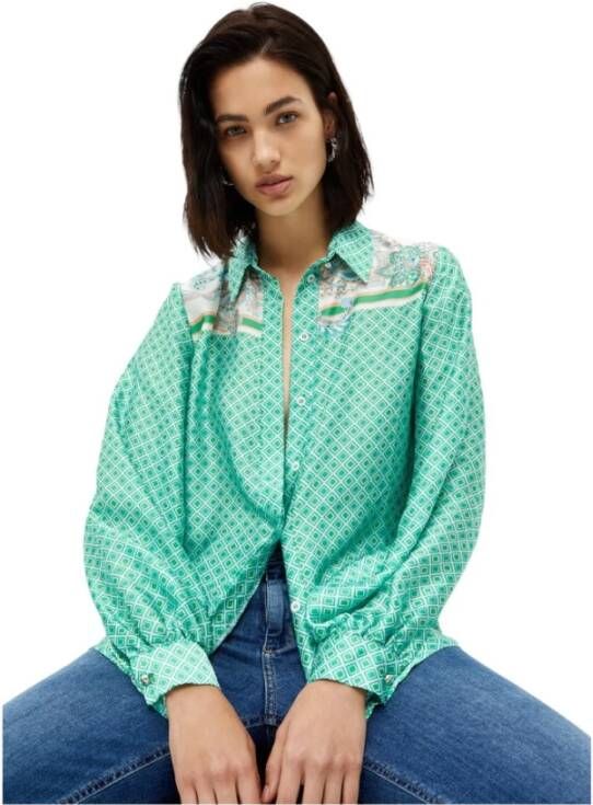 Liu Jo Geometrische Paisley Shirt Groen Dames