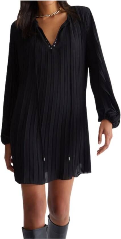 Liu Jo Plisse+Studded Jurk Day Dresses Collectie Zwart Dames