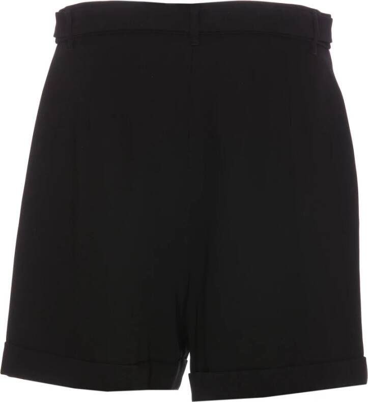 Liu Jo Zwarte shorts met hoge taille en gouden kettingdetail Zwart Dames