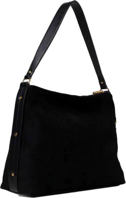 Liu Jo Stijlvolle zwarte schoudertas met metalen logo Zwart Dames