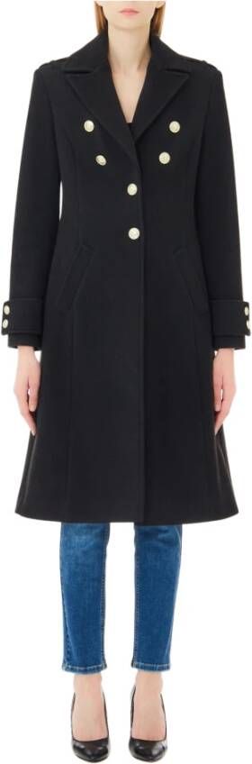 Liu Jo Single-Breasted Coats Zwart Dames