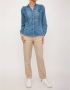 Liu Jo Gestreepte Linnen Blend Slim-fit Broek Beige Dames - Thumbnail 5