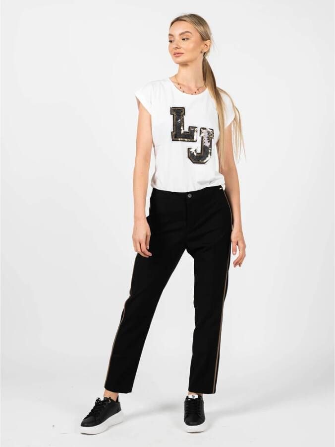 Liu Jo Slim-Fit Broek met Dierenprint Zwart Dames