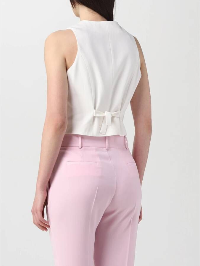 Liu Jo Stijlvolle ECS Gilet Vest voor modebewuste vrouwen Wit Dames