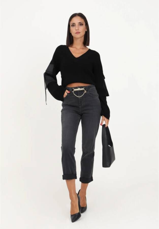Liu Jo Zwarte denim jeans voor dames met bijpassende riem Zwart Dames
