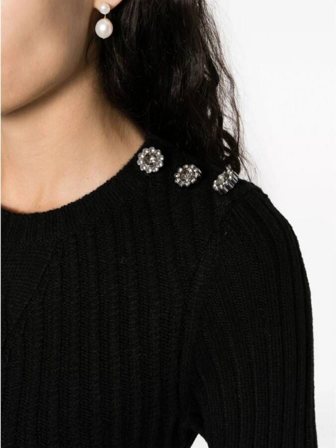 Liu Jo Zwarte trui met kristallen versiering Black Dames