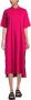 Liviana Conti Stretch Poplin Polo Jurk met Zijsplitten Roze Dames - Thumbnail 2