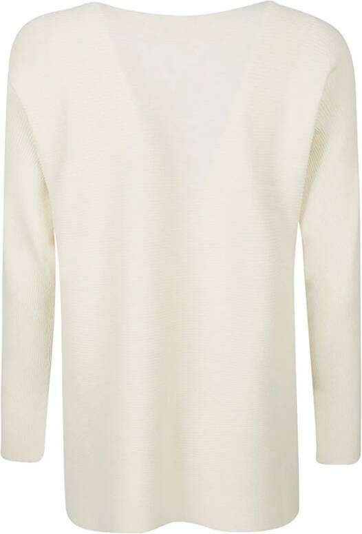 Liviana Conti Beige Geribbelde Viscose Trui Beige Dames