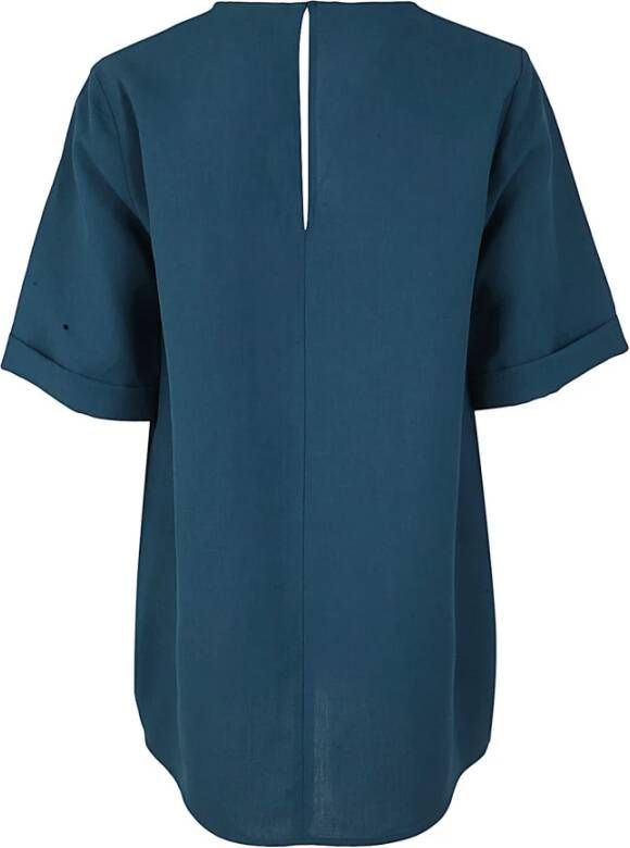 Liviana Conti Elegante Ronde-hals Gebreide Trui Blauw Dames