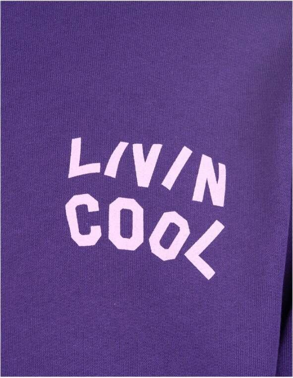 Livincool Paarse Orchidee Crop Hoodie Artwork Purple Dames