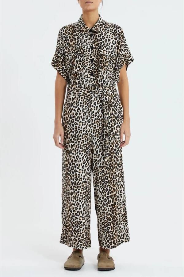 Lolly's Laundry Mathilde Jumpsuit Leopard Print Bruin Dames