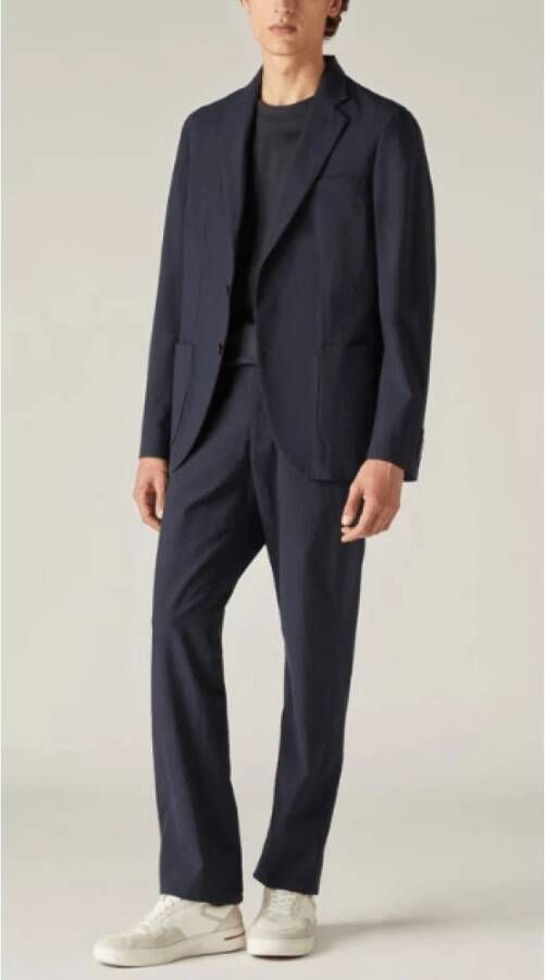 Loro Piana Luxe Straight Broeken Blauw Heren