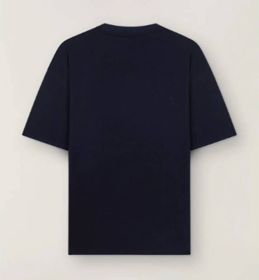 Loro Piana Luxe Cashmere Zijden T-shirt Blauw Heren
